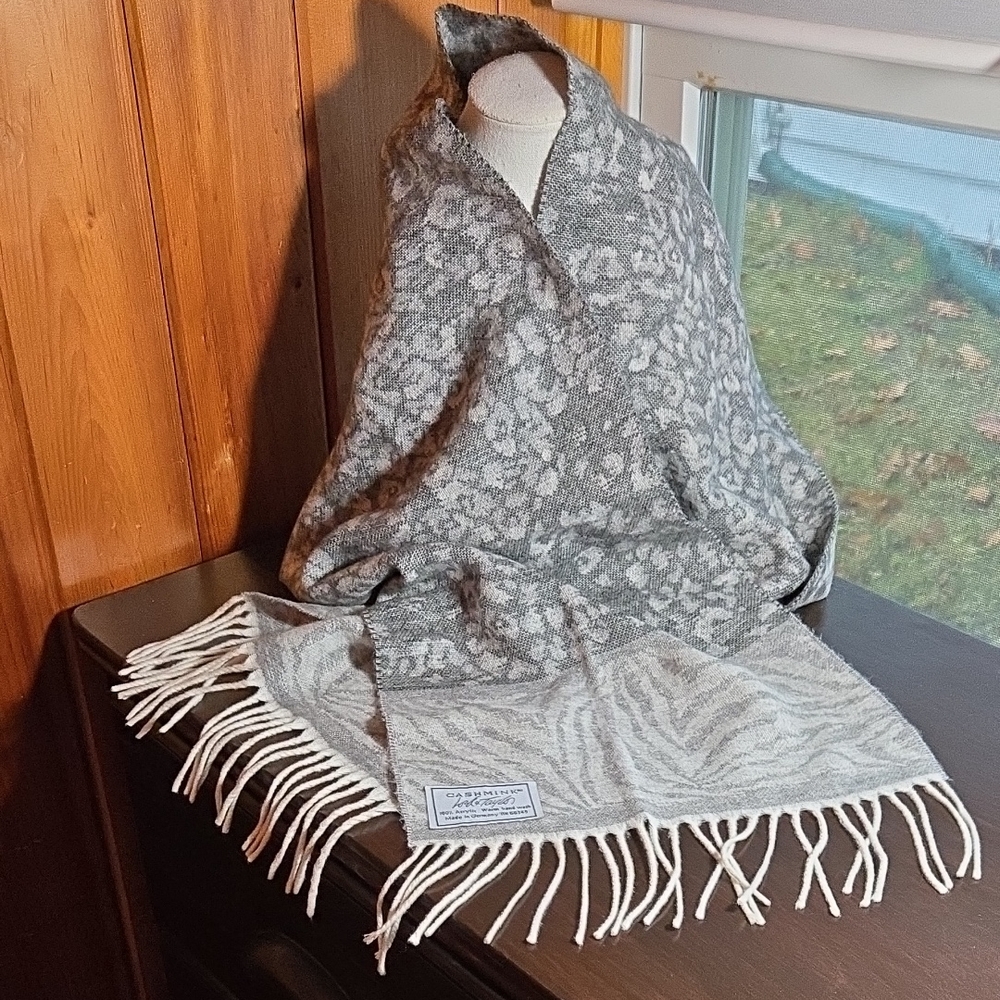 Lord & Taylor Cashmink Wild Animal Pattern Scarf